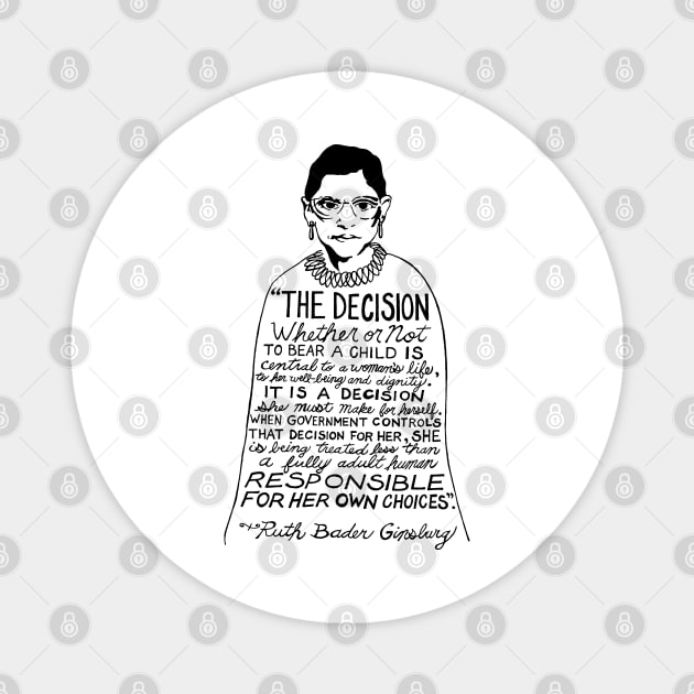 Ruth Bader Ginsburg Magnet by iceiceroom